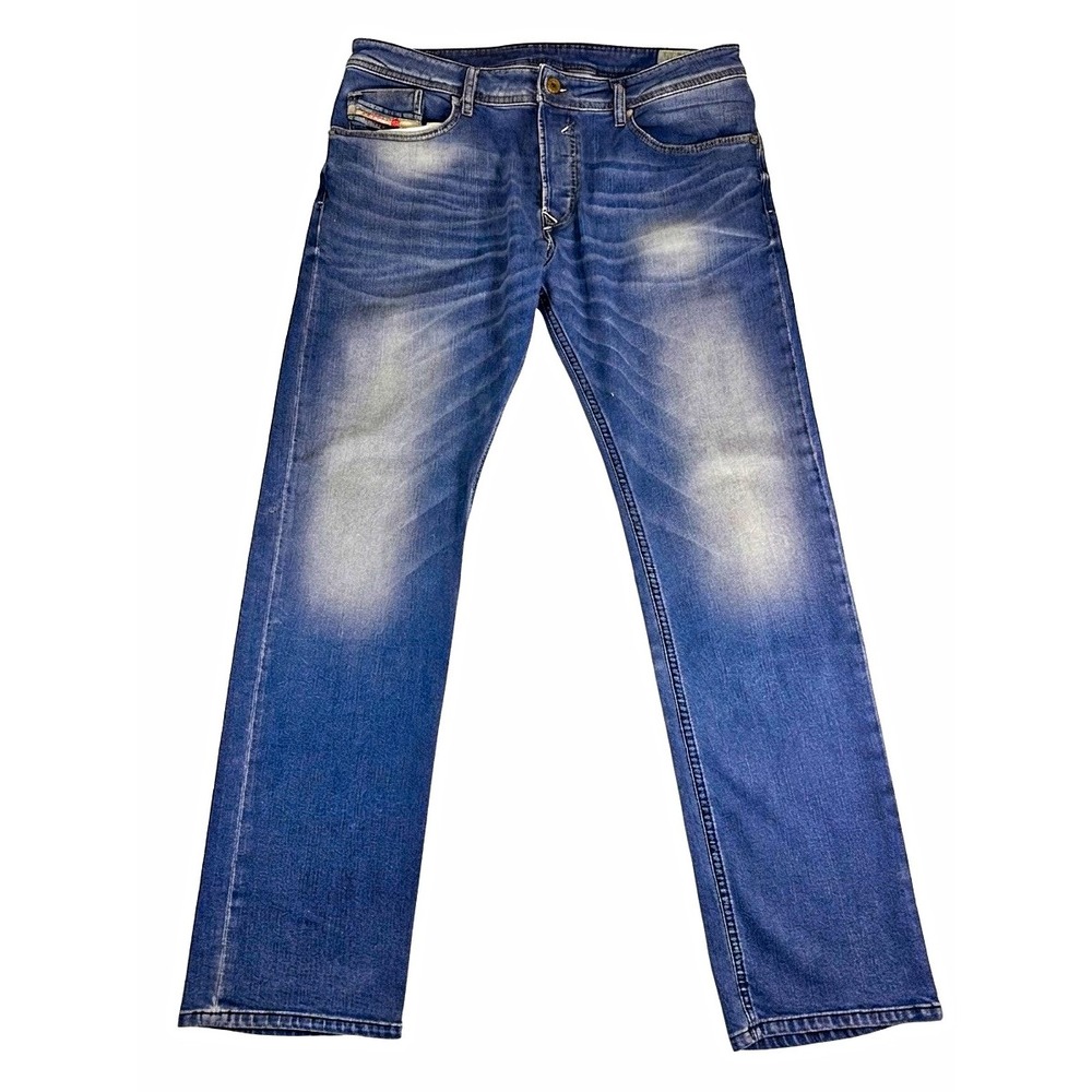 Diesel Industry Men's Waykee Regular Straight Medium Wash Blue Stretch Jeans